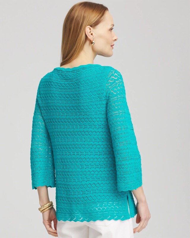Pointelle Bateau-Neck Pullover Sweater - image 3